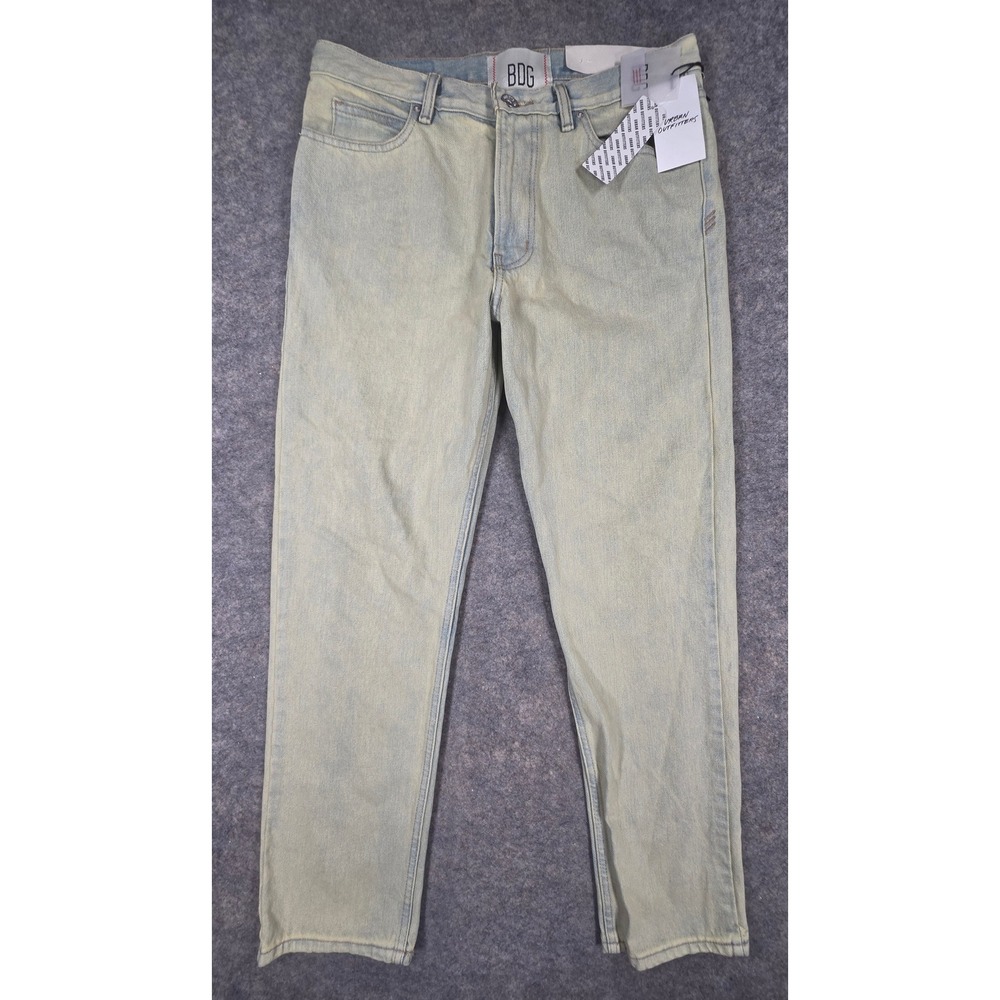 BDG Urban Outfitters Vintage Slim Fit Jeans 31x32 Light Wash Yellow Tint Denim
